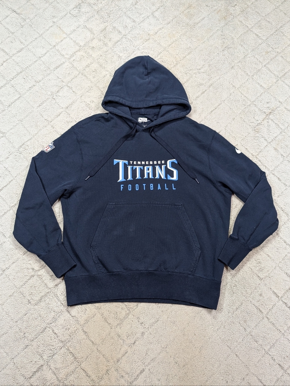 Tennessee Titans Hoodie Mens L Blue Team Issued NFL Nike Pullover Sweatshirt